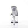 Pleaser - SKY301 Pantoletten mit Absatz - Pole dance schuhe - Transparent/Silberfarben Product image